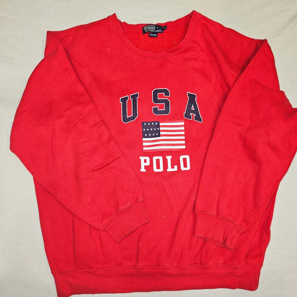 Polo by Ralph Lauren Red USA Flag Men's Sweater